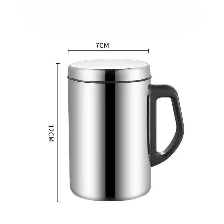 350/500ml Double Wall Anti Scalding Coffee Mug Insulated Portable Stainless Drink Cup Drinking Steel Polishing Beer Tea Juice