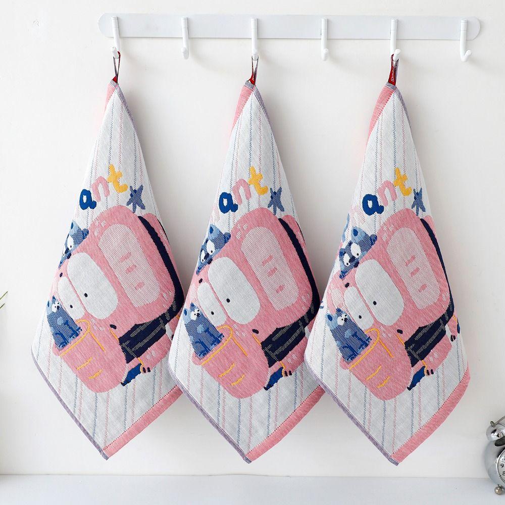 Cartoon Large Hand Towel 4 Layer Cotton Gauze Tea Towel New Pure Cotton Dish Cloth Home Restaurant