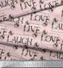 Soimoi Japan Crepe Satin Fabric Floral Love Text Fabric Prints By Metre 42 Inch