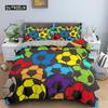 3D Football Duvet Cover Double King Queen Bedding Set 2/3pcs Quilt Cover with Zipper Closure King Size Polyester Comforter Cover