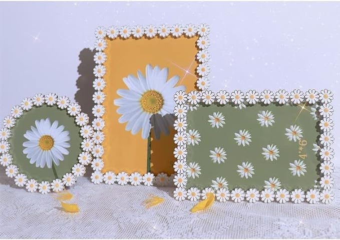 Akikumaya Niedlicher floraler Fotorahmen im 2er-Set (Runde einstellen)