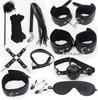 Ten-Piece Sexy Adult BDSM Bondage Gear Set Short Plush Handcuffs and Breast Clip for Gay Toys Couples Flirting SM Game Play