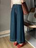 Damen Sommer High Waist Hellblau Weite Hosen