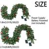 Creative Artificial Pine Tree Decor 1.8/2.7m 30/50 LED Lights Realistic Green Garland Pinecones Durable