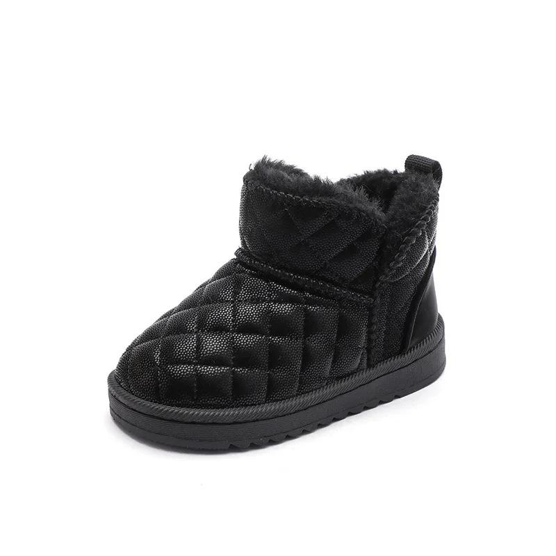 Winter Children Shoes Baby Girls Snow Boots Thick Plush Boys Casual Shoes Waterproof Anti Slip Outdoor Kids Boots Size 19-36
