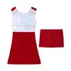 Kinder Mädchen 2-teiliges Tennis-Golf-Kleid-Kleidungsset, ärmelloses Sportkleid und Booty-Shorts, Tanzbekleidung