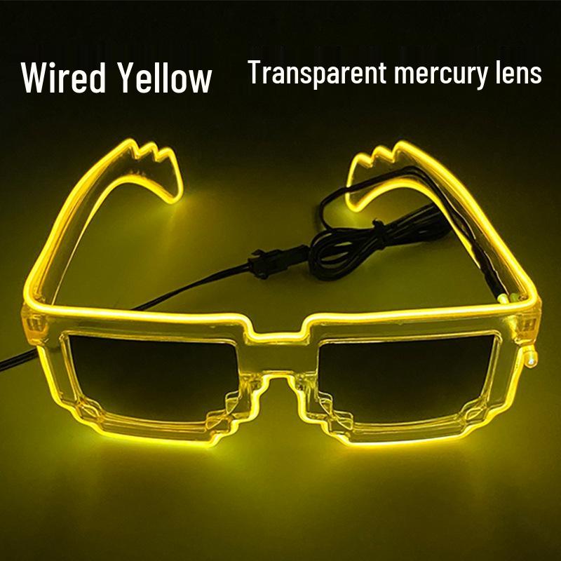 Bezprzewodowe LEDowe Migaące Okulary Mozaikowe na Występy Klubowe i Imprezowe