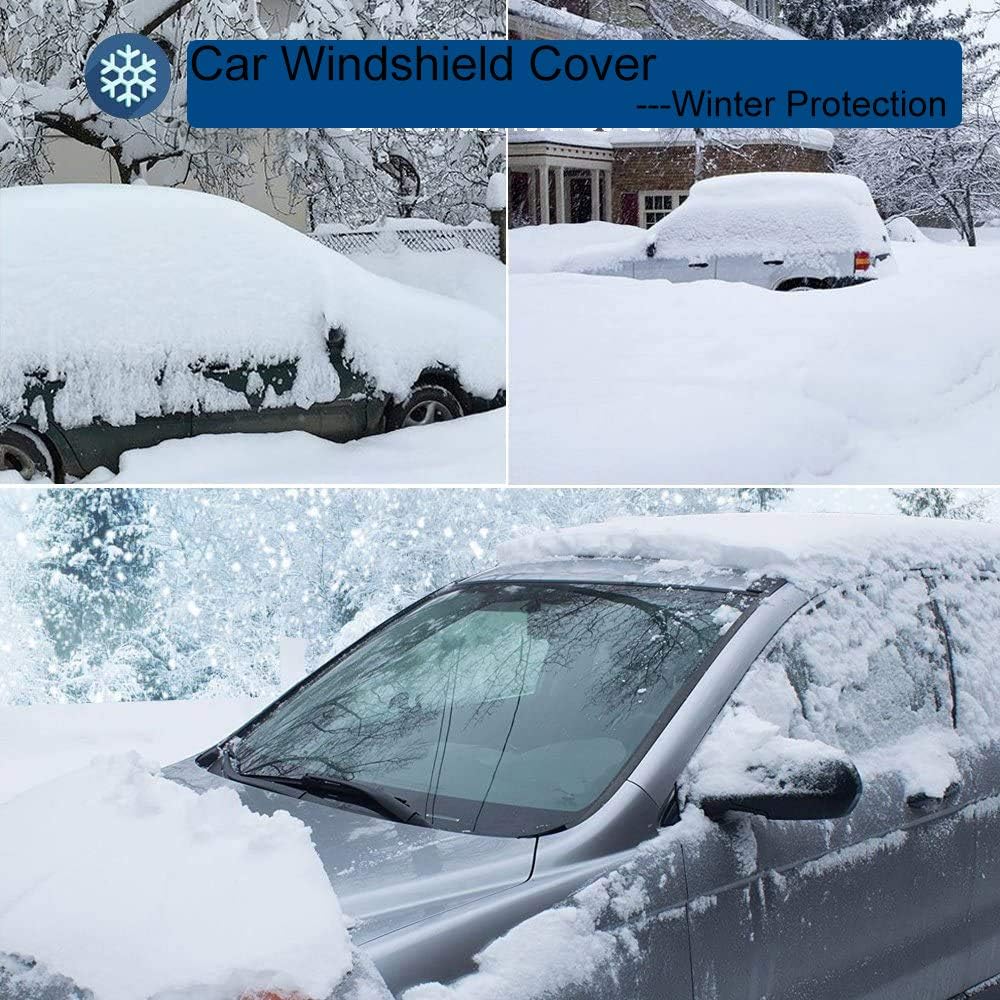 Beicarin Car Windshield Cover, Heavy Duty Ultra Thick Protective Windscreen Cover - Snow Ice Frost Sun UV Dust Water Resistent - Pefect Fit For Cars