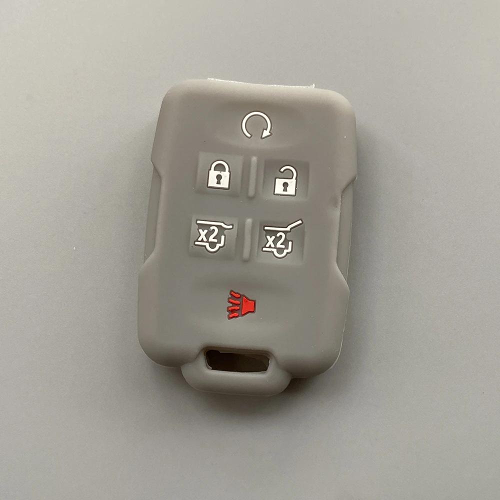 Silicone Car Key Case Cover For Chevrolet Colorado Silverado 1500 2500Hd 3500Hd Gmc Yukon Sierra Canyon Remote Key Protecor