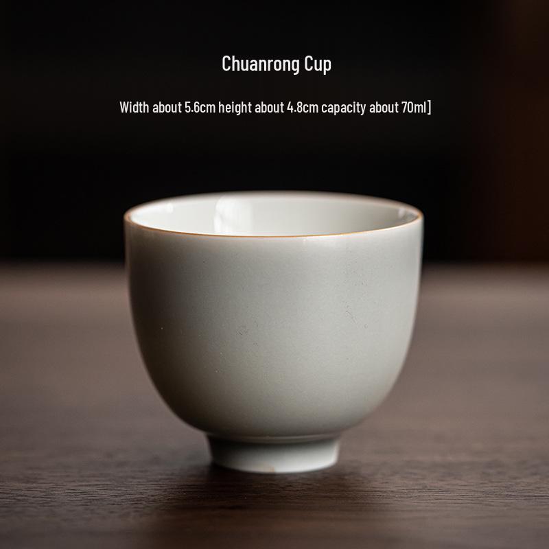 Japanese Handmade Ice Ash Glaze Ceramic Teacup - Gongfu Tasting Aroma Cup 