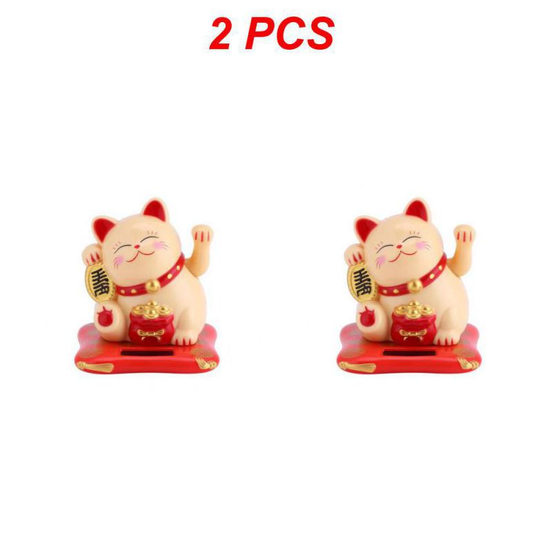 1/2/4 STÜCK Solarbetriebene Maneki Neko Winkende Arm Winkende Glückskatze Glückskatze Für Heim-, Büro- und Autodekoration