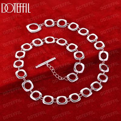 925 sterlingsølv firkantet kjede 20 tommers halskjede for kvinner mote bryllupssmykker