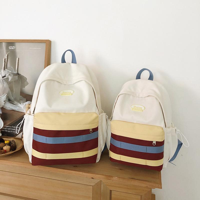Schoolbagins Wind Japanese School Bag Large Capacity Korean Version Contrasting Color Versatile Girl Backpack High Value Student Backpack Female