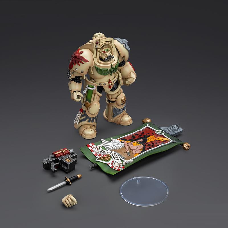In Stock JOYTOY Warhammer 40K Dark Angels Deathwing Ancient with Company Banner 1:18 Action Figure,Collection Model