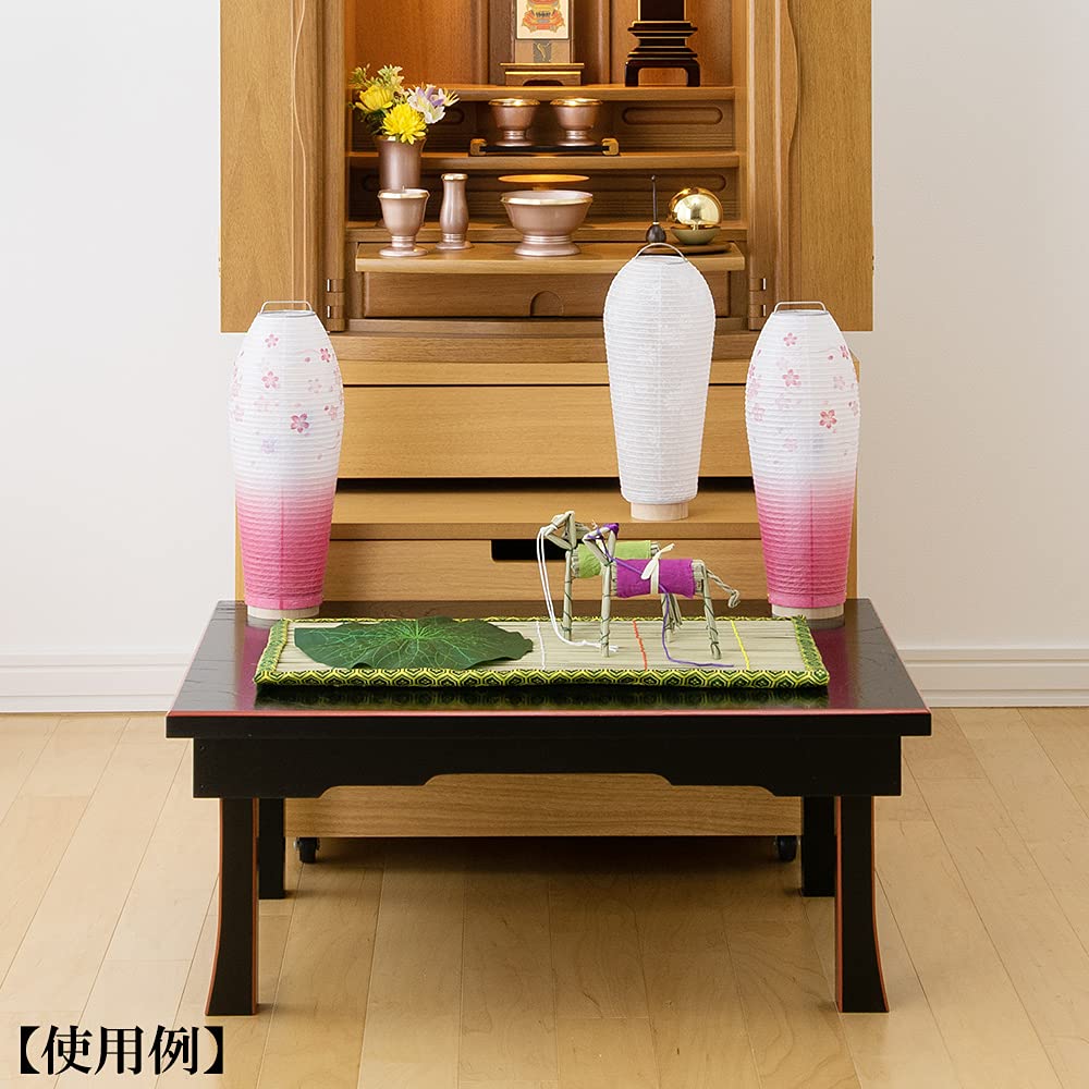 Buddhist Altar Shop Takita Shoten Bon Lantern Mini Bon Lantern LED Cordless Rotating Lantern Tokage Soft Cherry Blossom Pair Set Height 28cm X Width