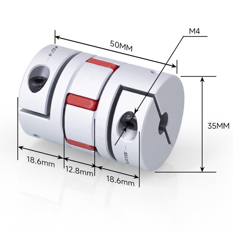 GS GR D35L50 CNC Motor Jaw Shaft Couplers Flexible Spider Plum Coupling Elastic Coupling 8 9 10 12 12.7 14 15 16 17 18 19mm 8x8