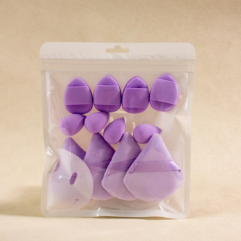 Solid Color 12-piece Puff Set Beauty Blender Thumb Puff Cotton Puff Mini Puff Set Makeup Tool