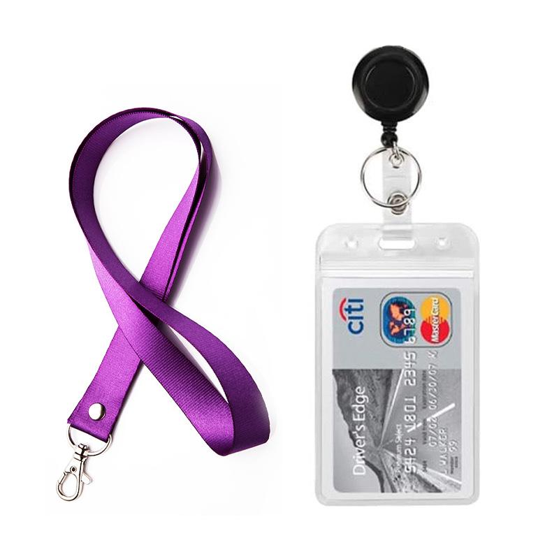 Name Card Holder Keychain Staff Accessories Badges Set Lanyard ID Card Holder Neck Strap Business Card Holde Key Holder Landyard