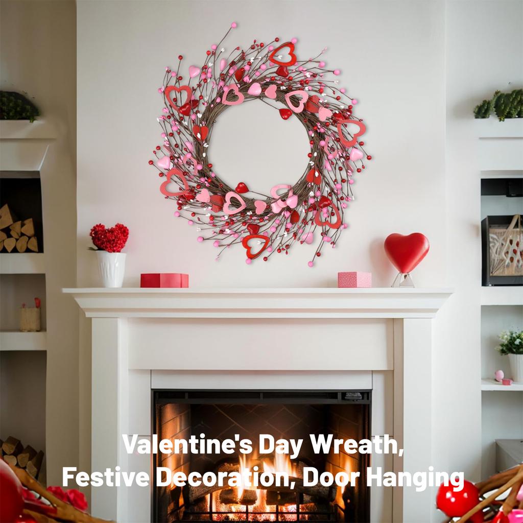 Valentine's Day Wreath, Festive Decoration, Door Hanging