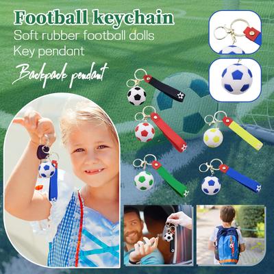 Futbol Anahtarlık PVC Yumuşak Kauçuk Futbol Bebek Anahtarlık Kolye Sevimli Sırt Çantası Kolye Ucu