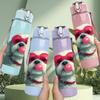 1PC Pink Sunglasses Dog Art 750ml Color Plastic Sports Water Bottle Leakproof Flip Straw Lid Suitable for Sports Office Home Use