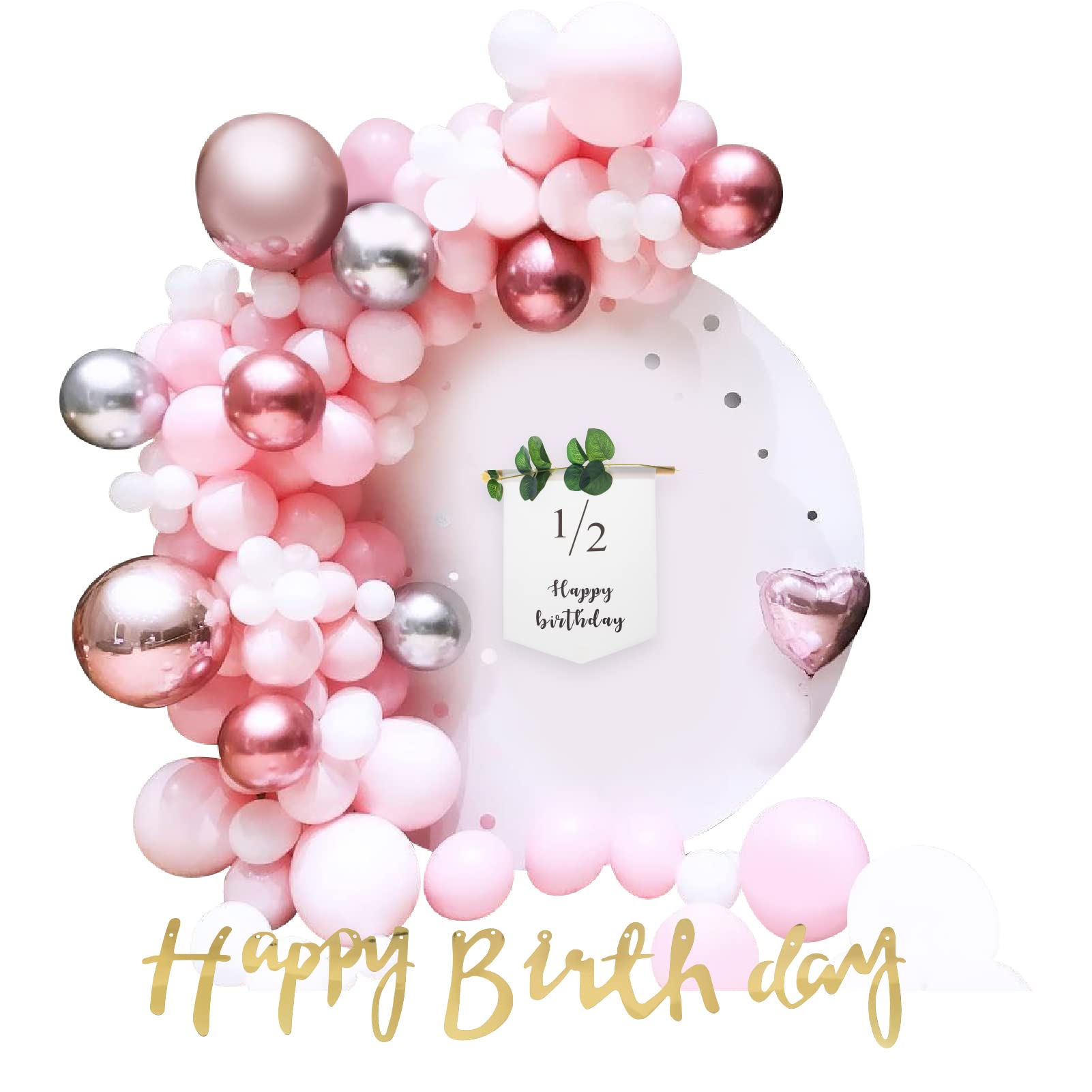 

balstater Balloon Arch, Popular, Beautiful for Boys and Girls, Half Birthday (Red, 1/2 Year Old)