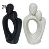 Integrated One-piece Design 3D Printed One Heart Couple Statue, Abstract Hugging Lovers Figurine with Stable Base, Minimalist Ornaments Love Sculpture