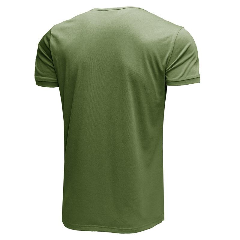 Mens Slim Fit V Neck Henley Short Sleeve Solid Casual T Shirt