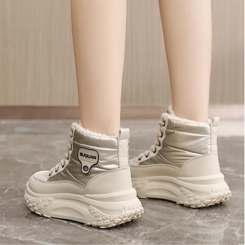 Snow Boots Women Winter Umbrella Cloth Waterproof High Top Cotton Shoes Comfortable Platform Warm AnkleBoots Cold Resistant Shoe