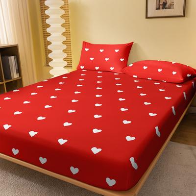 1 Lenzuolo con Angoli Stampato Geometrico a Forma di Cuore Semplice Moderno Finitura Opaca, Copriletto Stampato per Camera da Letto, Biancheria da Letto (Federe escluse)