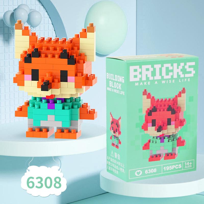Zootopia Micro Diamond Building Blocks Cartoon Figurine Toy - Educational & Handmade