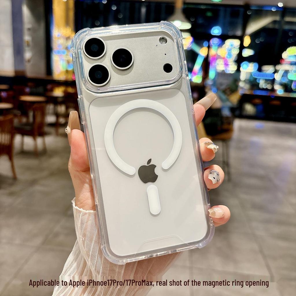 Apple 17ProMax Magnetische Klarsichthülle: iPhone Air Vier-Ecken Airbag Sturzsicher Acryl