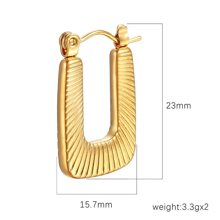 Mode geometrische rechteckige Edelstahlohrringe Trend Damen vergoldet 18 Karat Premium leichte Luxusohrringe