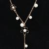 Korean Five-Petal Pearl Tassel Flower Necklace for Women
