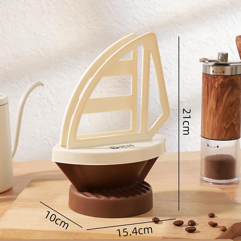 

Coffee Filter Holder Coffee Filter Paper Stand Filter Storage Rack For Fan Shape Paper Home Coffee Accessories Barista Tools білий