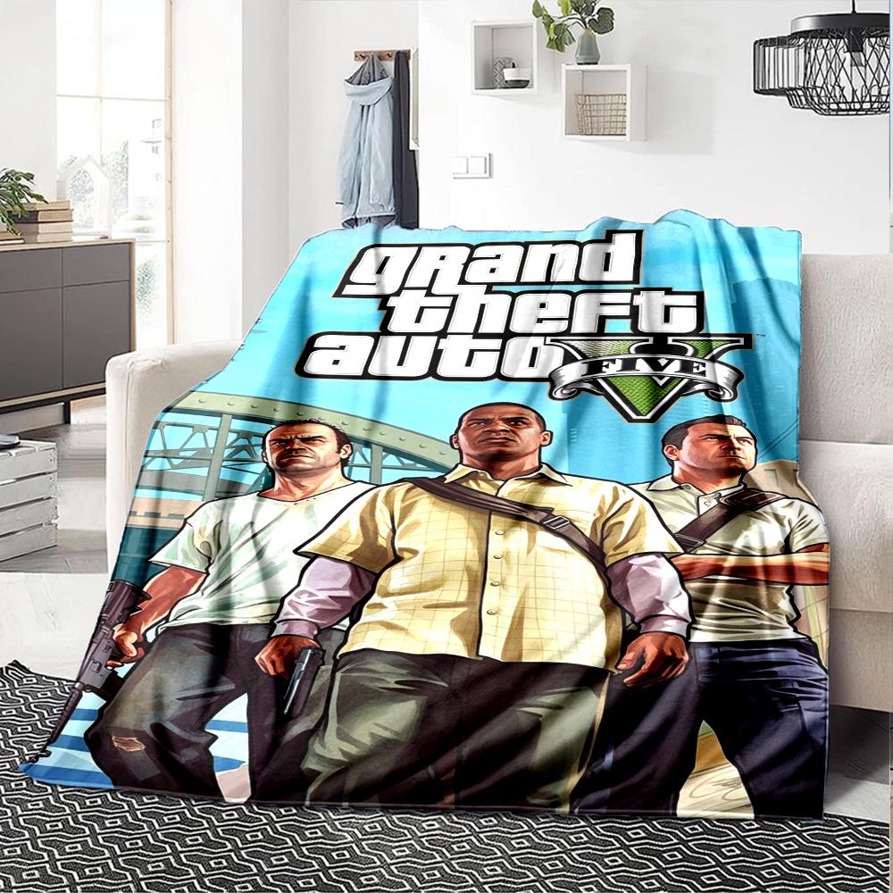 Gta Blanket Ultra-Soft Great for Couch Office Bed for All Seasons Warmthful Decor Gifts For Family Or Friends