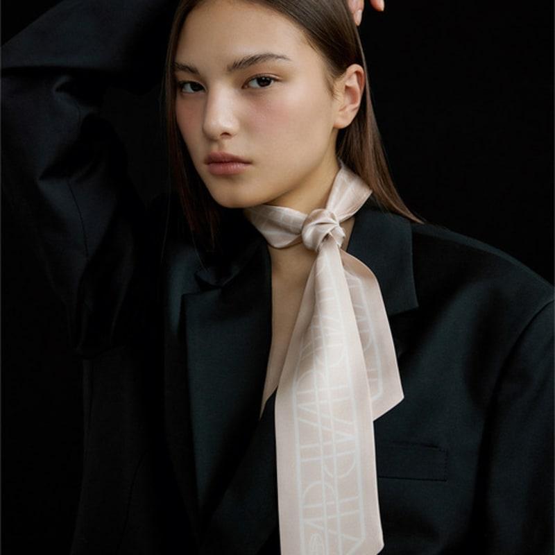 

AVVINA PELLE Long Twilly Silk Scarf - AP Peach AP Peach