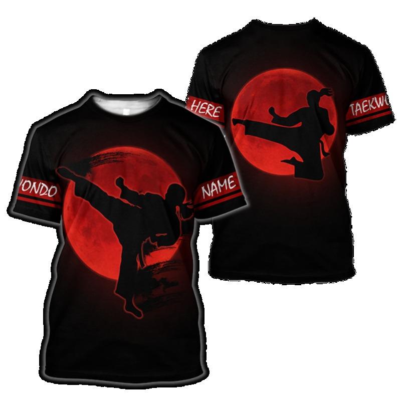 Trička 3D tisk Taekwondo vzor Léto Dětská trička s výstřihem Ležérní Roztomilý chlapec Dívčí Topy Nadměrná Móda Dětské Oblečení