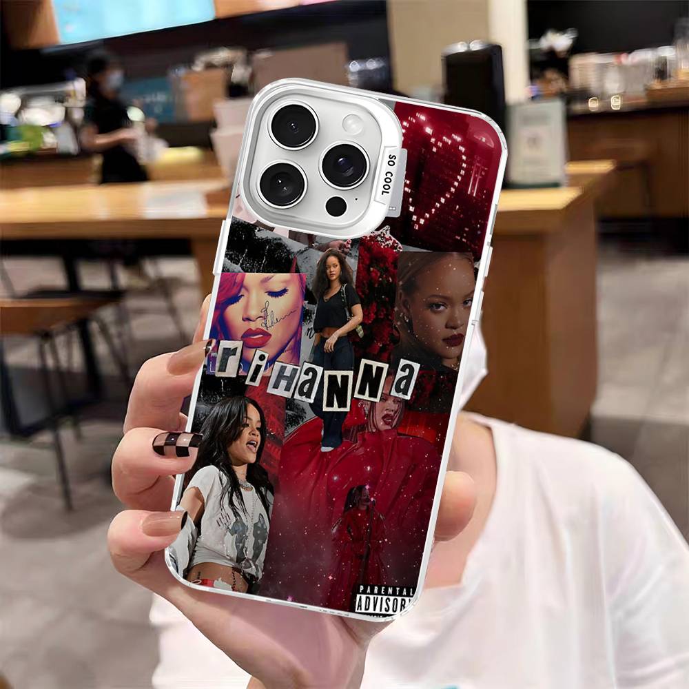 

Hot Singer R-RIHANNAS Phone Case For IPhone 17 16 15 14 13 12 11 Pro Max Plus Color Silver Cover iPhone 12pro max