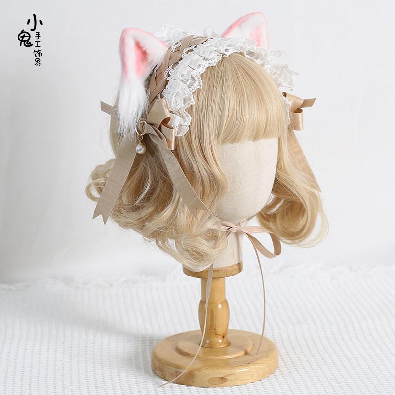 Original Sweet Lolita Cat Ear Headband Bow Hairpin Headgear Lolita Ear Clip Hair Accessories Headband