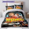 Back to Future Pattern Bedding Quilt Set Quilt Cover Pillowcase Home Decoration Gift (1 * duvet cover + 2 * pillowcase, without core)