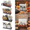 Black Cat Napkin Stand Halloween Wooden Holder, Cute Pastel Pumpkin Ghost Tabletop Tissue Dispenser, Waterproof Macaron Color Decor