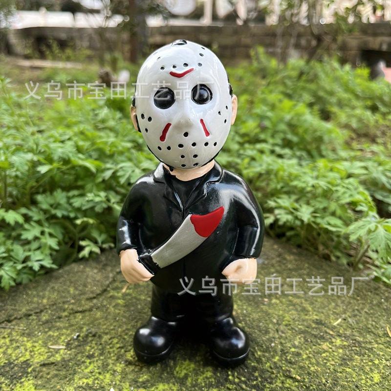 Horror Movie Garden Gnome Nightmare Killer Clown Doll Ornament Resin Crafts