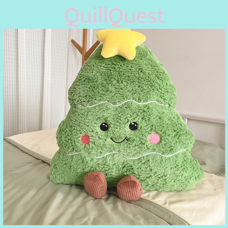 Christmas Soft Smiling Tree Plush Cushion With Pp Cotton For Cozy Decor Home