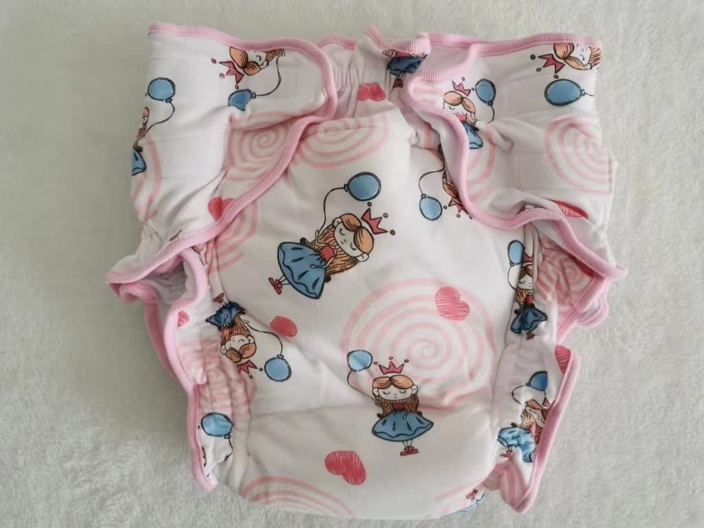 ABDL Vodotěsná inkontinenční plenka pro dospělé Velikost pro ošetřovatelskou postel, Noční pomočování, Trénink, Roztomilý dívčí potisk, Kryt, Kalhotky, M, Senioři, Péče, Kryt, Kalhotky, Růžová,