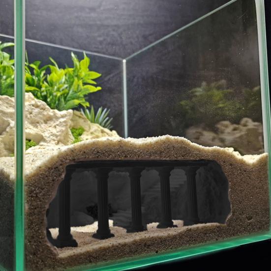 Roman Column Aquarium Tunnel Under Gravel Cave Tunnel Fish Tank Decoration Fish And Shrimp Hideout for Betta Cichlid Kuhli Loach