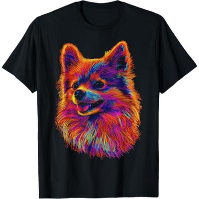 Pomeranian Dog Motif Pet Artwork Pomeranian T-Shirt