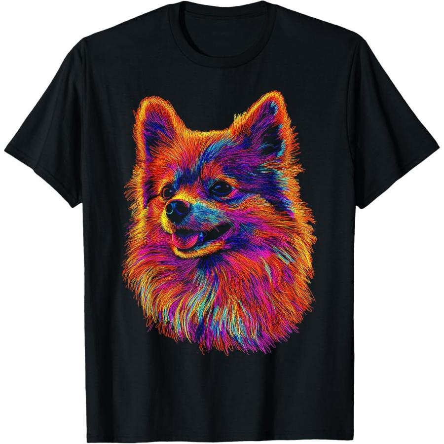 Pomeranian Dog Motif Pet Artwork Pomeranian T-Shirt XXXXXL чёрный