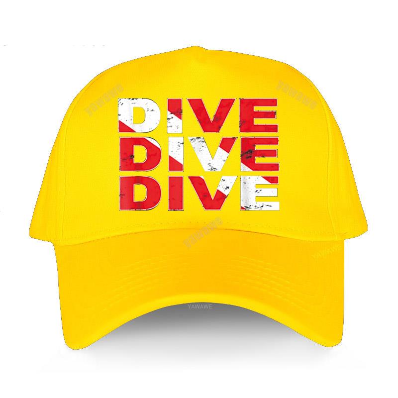 New Arrival Solid Baseball Caps Men Summer Breathable Golf Hat DIVE - Diver Flag Teens Fashion Brand Cap Female Leisure Hats