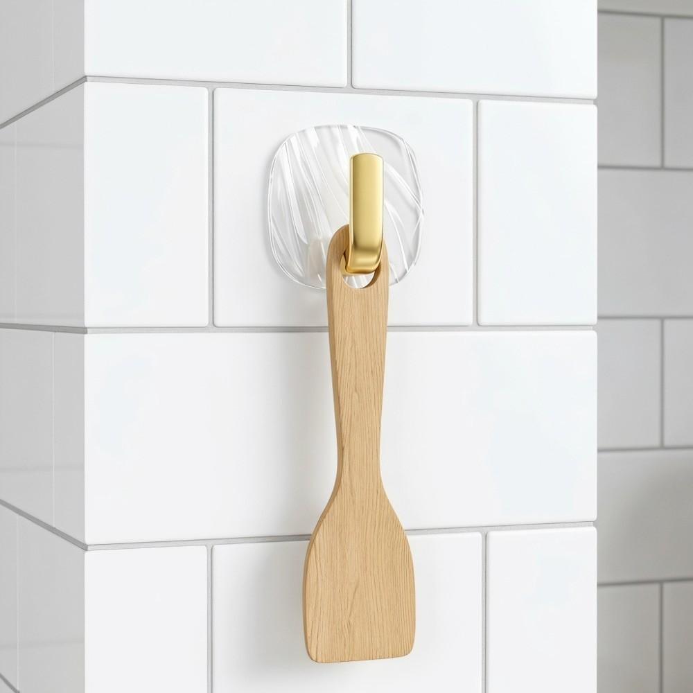 4Pcs Acrylic Punch-Free Wall Hanging Hooks  Kitchen Spoon, Rag, Small Utensil Arrangement